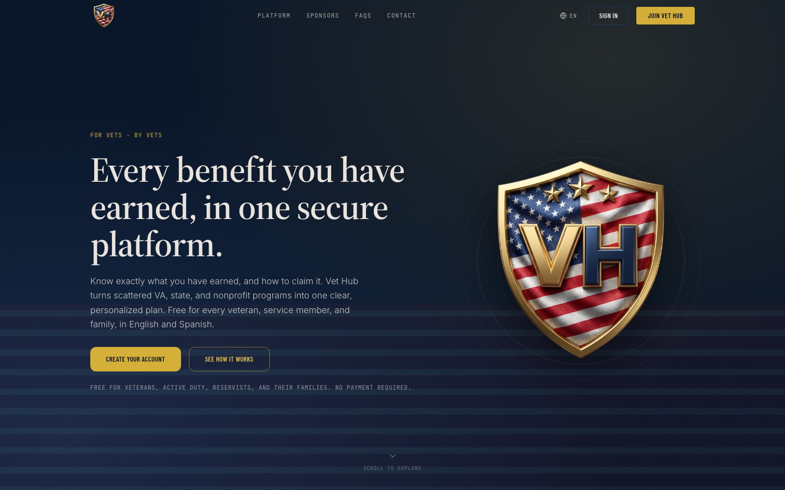 Vet Hub — Veterans platform system built by Kavod